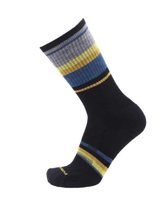 Point6 Stripe Block Light Crew Socks