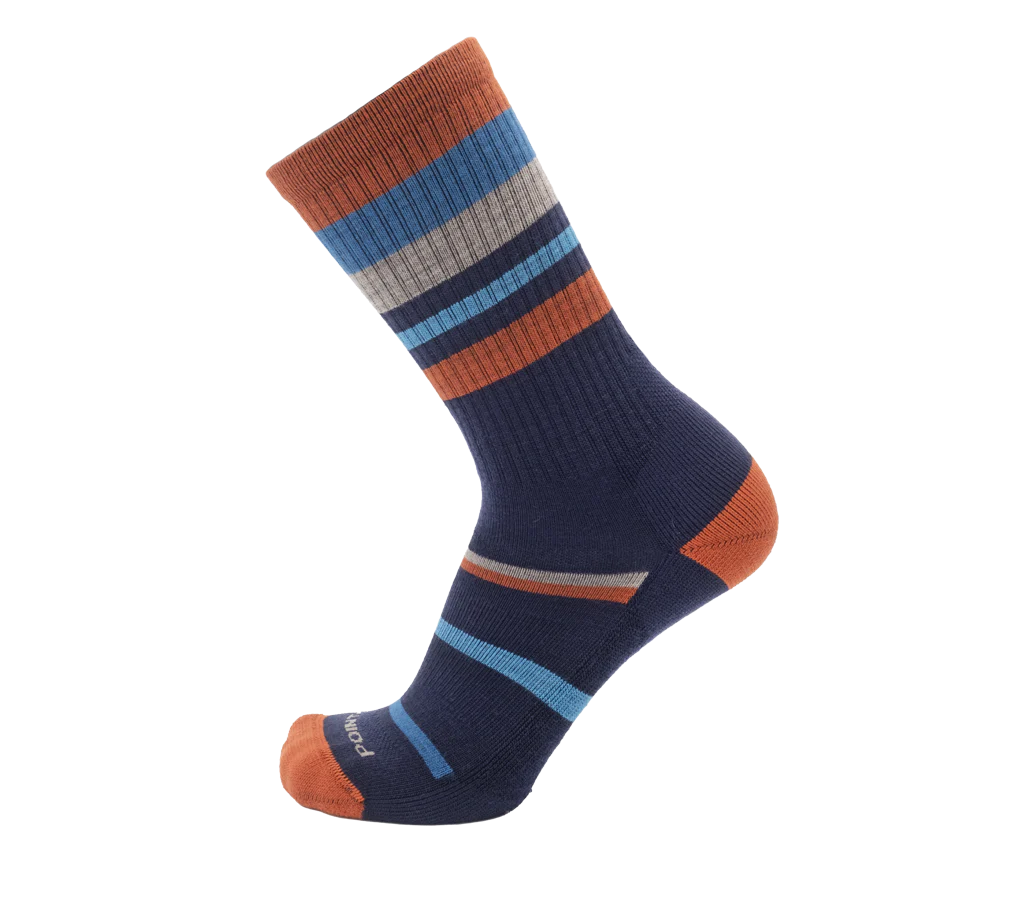 Point6 Merino Hiking Mixed Stripe Light Crew Sock